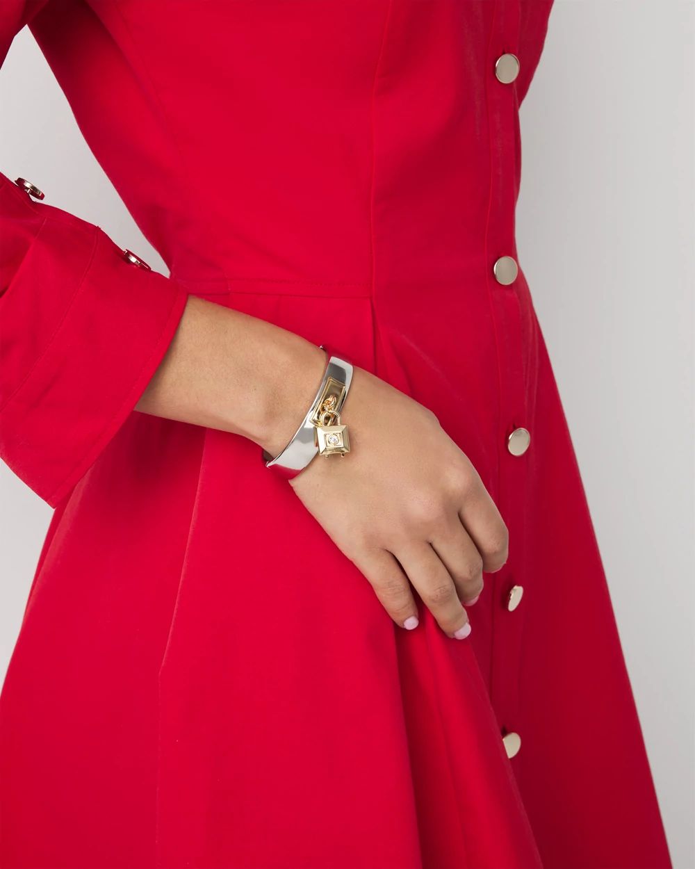 vaultroom PADLOCK BANGLE ステッカー付き Padlock Charm Hinge Bracelet | White House Black Market